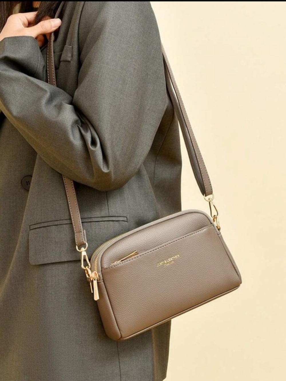 Taupe handbag